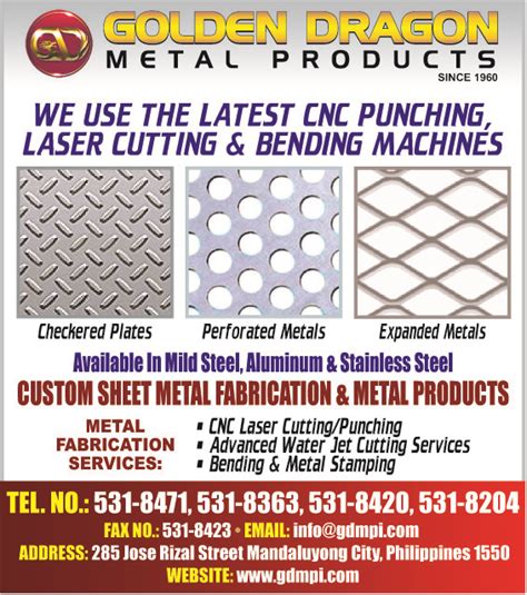 sheet metal fabrication mandaluyong|Golden Dragon Metal Products, Inc..